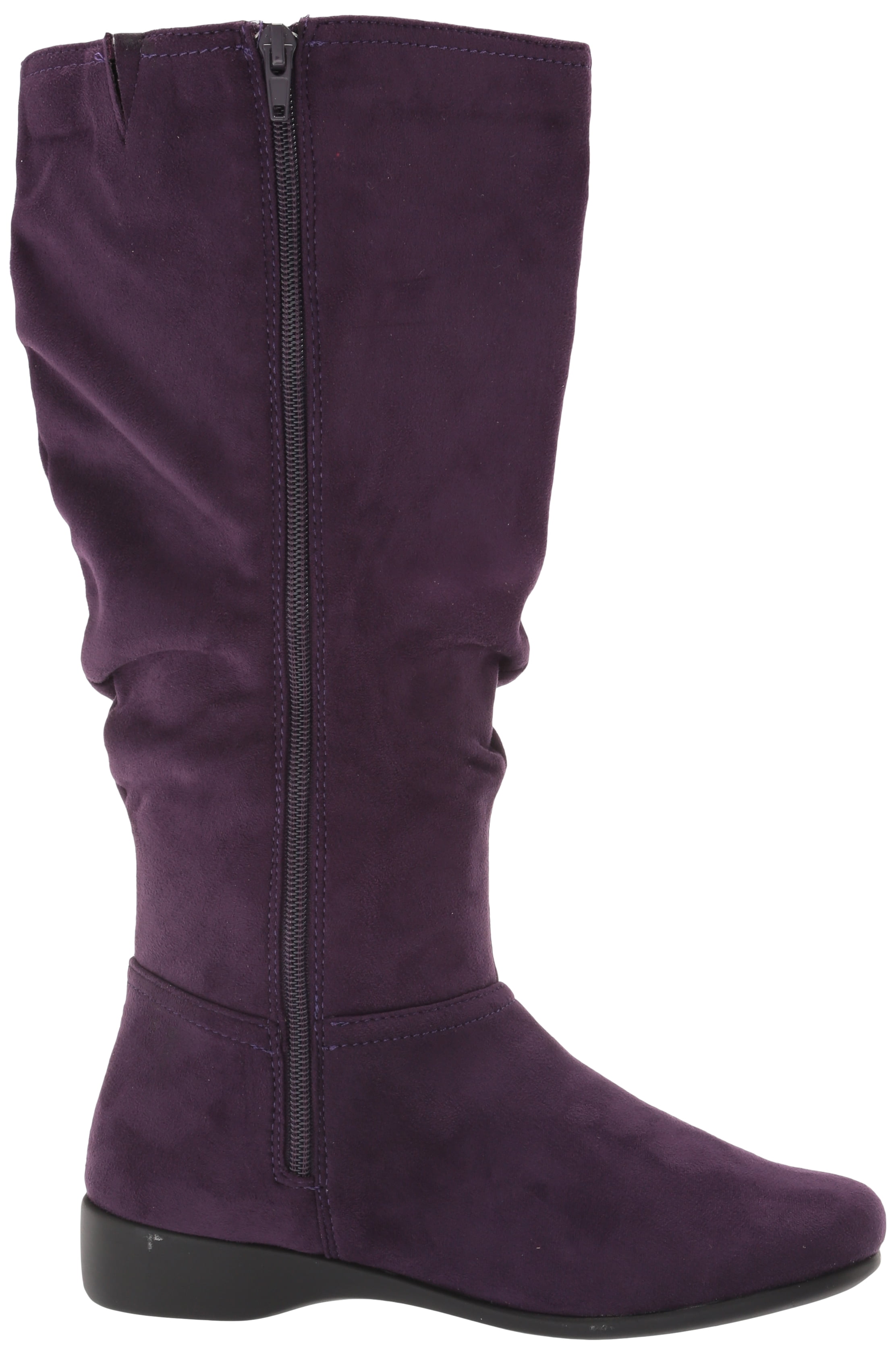 Adina Slouch Boot Wide Calf Dark Purple 