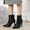 Black, variant on Ruched Bow Decor Thin Stiletto High Heel Boots for Women, Solid Smooth Faux Leather Minimalist Party Footwear Beige 35