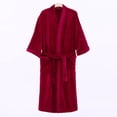 thumbnail image 7 of Bxsruta Womens Bathrobe Plush Fleece Sleepwear Soft Long Robe with Pockets and Belt, 7 of 7