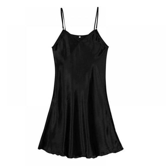 Women's Silk Robe Full Slip Dress Nightdress Lingerie Chemise Nightgown Sexy Lingerie