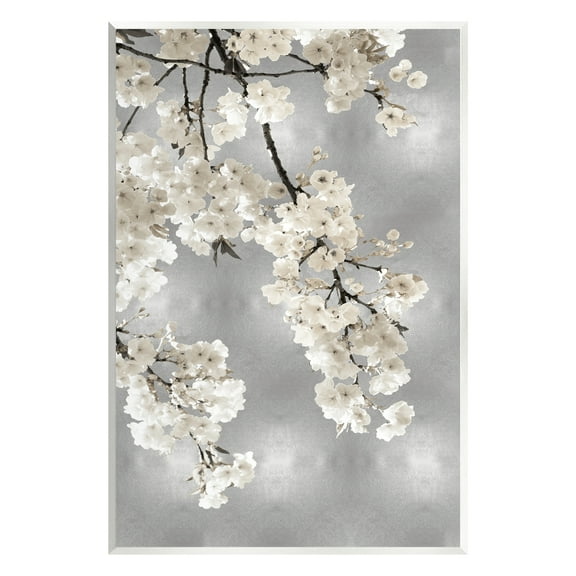 Stupell Industries Modern White Cherry Blossoms Botanical & Floral Painting Unframed Art Print Wall Art, 10 x 15
