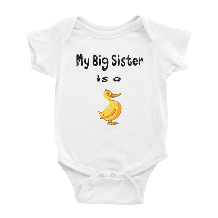 

My Big Sister Is A Duck Cute Baby Clothing Bodysuits Boy Girl