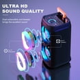 thumbnail image 4 of JYX Máquina de karaoke con 2 micrófonos inalámbricos para adultos, altavoz de fiesta Bluetooth grande de 8 pulgadas con potencia máxima de 500 W, sistema PA con luz de discoteca LED, ruedas giratorias, 4 of 5