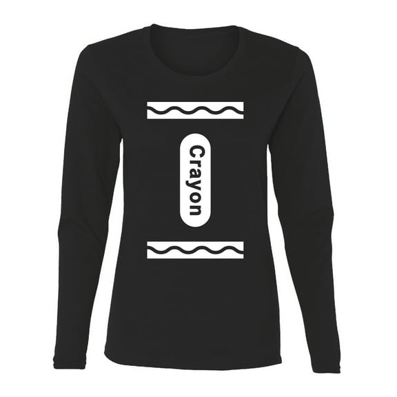 Wild Bobby White Crayon Costume Women Graphic Long Sleeve Tee