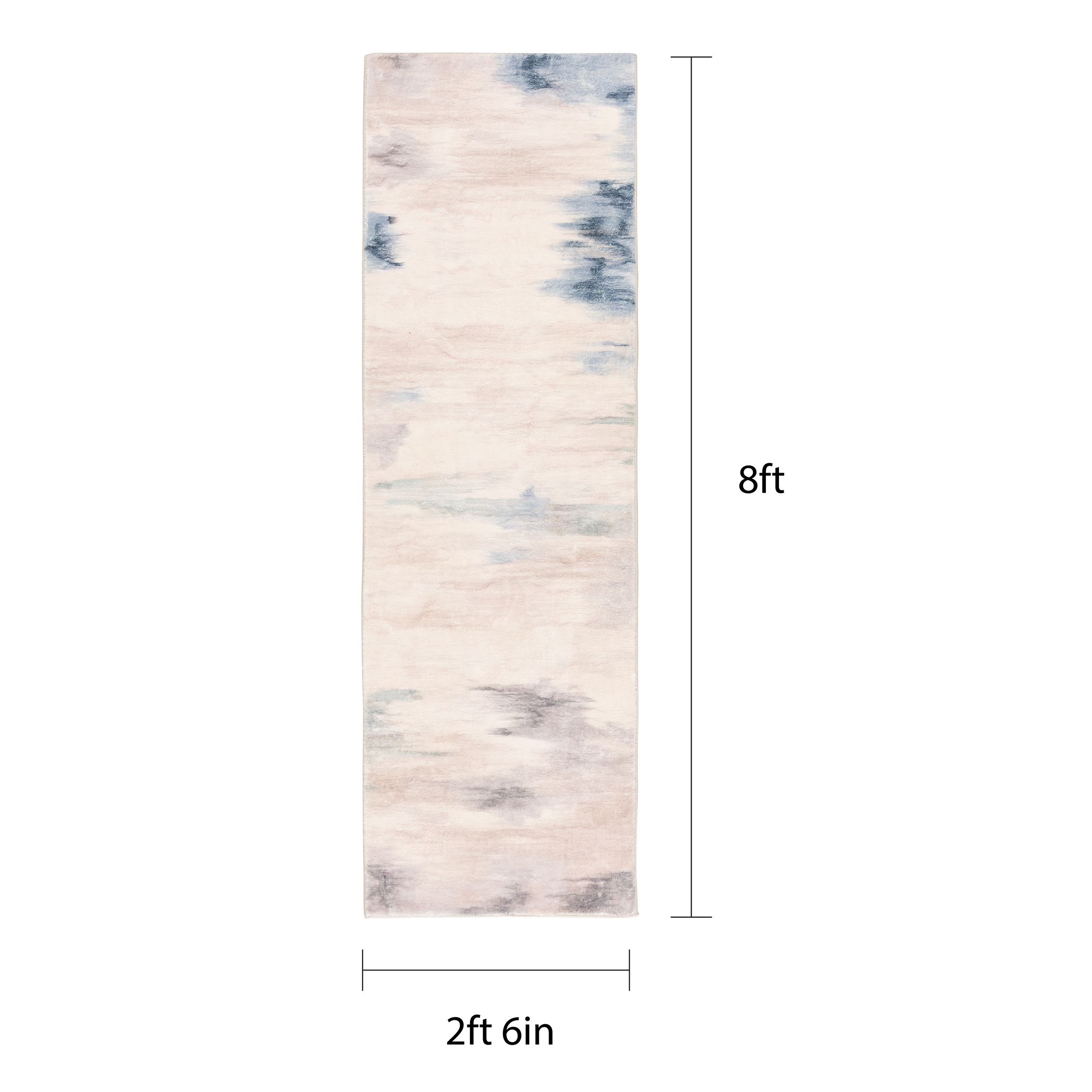 Better Homes & Gardens Jenni Blue Abstract Runner Rug, 2'6"x8'