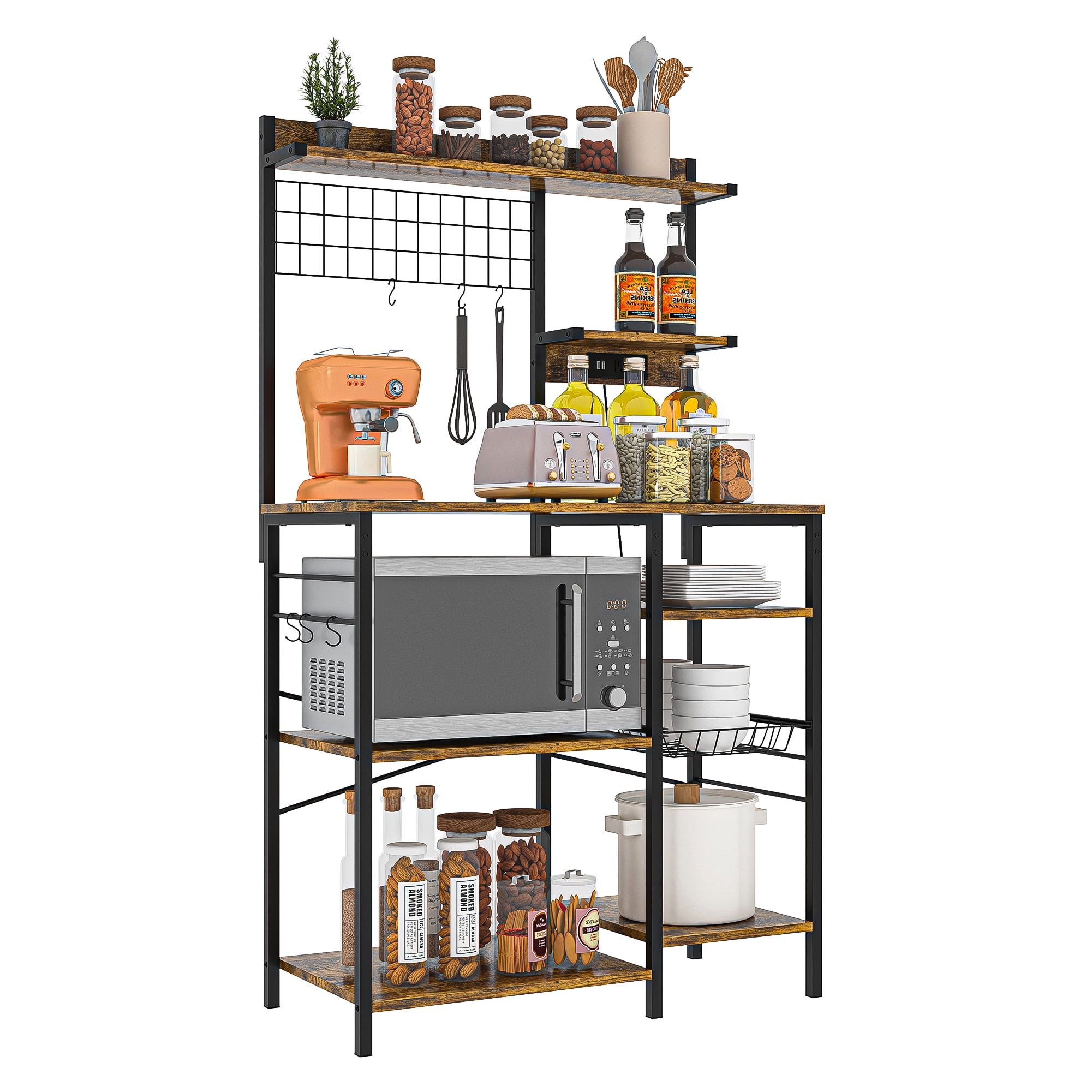 Storage Rack With Fence Oven Pot And Bowl Rack Home Living - Temu