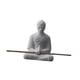 thumbnail image 4 of Estatua del Rey Mono con bastón, artesanía coleccionable, figura única para regalo de cumpleaños Blanco, 4 of 9