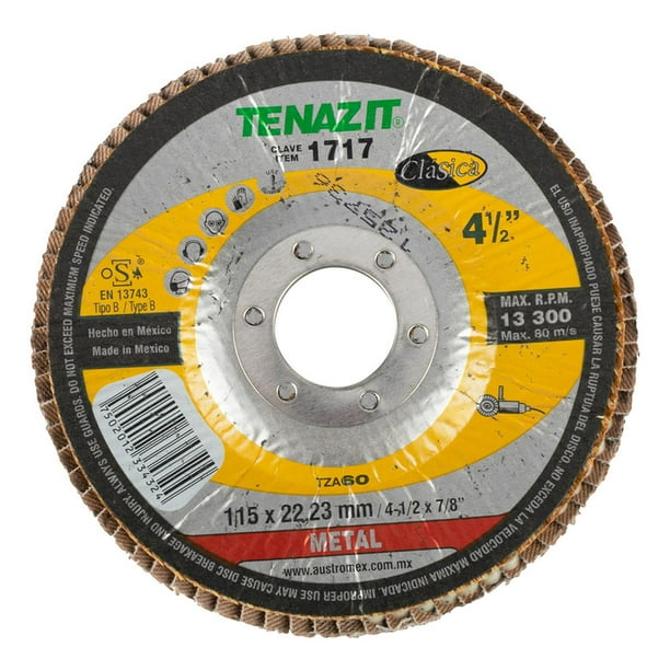 Disco Laminado Tenazit Zirconio 4.5" Barreno 7/8"