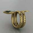 thumbnail image 4 of Snake 18k Yellow Gold Plated Ring Cubic Zircon Fashion Party Ring Sz 6-10, 4 of 8