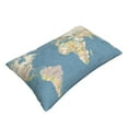 thumbnail image 3 of Naloa World Map Pillowcase, Throw Pillowcase, Wrinkle-Free, Stain-Resistant with Hidden Zipper for Bedroom Sofa - 20"x30", 3 of 9