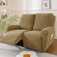 thumbnail image 1 of Xiao Hua Conjunto de sofá universal elástico color caqui con patrón de rombos, conjunto de sofá, conjunto de sillones para sala de estar, conjunto de protección para sofá, 2 asientos, 1 of 5