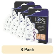 (3 pack) Lobe Miracle- Clear Earring Support Patches - Earring Backs For Droopy Ears, Torn or Stretched Ear Lobes (60 Patches)
