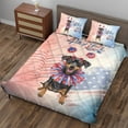 thumbnail image 3 of 4th of July Miniature Pinscher Celebrates Independence Day Quilt Bedding Set Mini Pin Dog Lover 1 Blanket Bed Cover 2 Pillowcases - 12010, 3 of 5