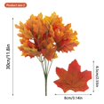 thumbnail image 2 of Thanksgiving Artificial Maple Leaf Branches, 7-Tine Fall Decorative Branches With Fake Berries And Twigs, 30Cm Indoor Outdoor Door Mantel Wall Decoration, 2 of 5