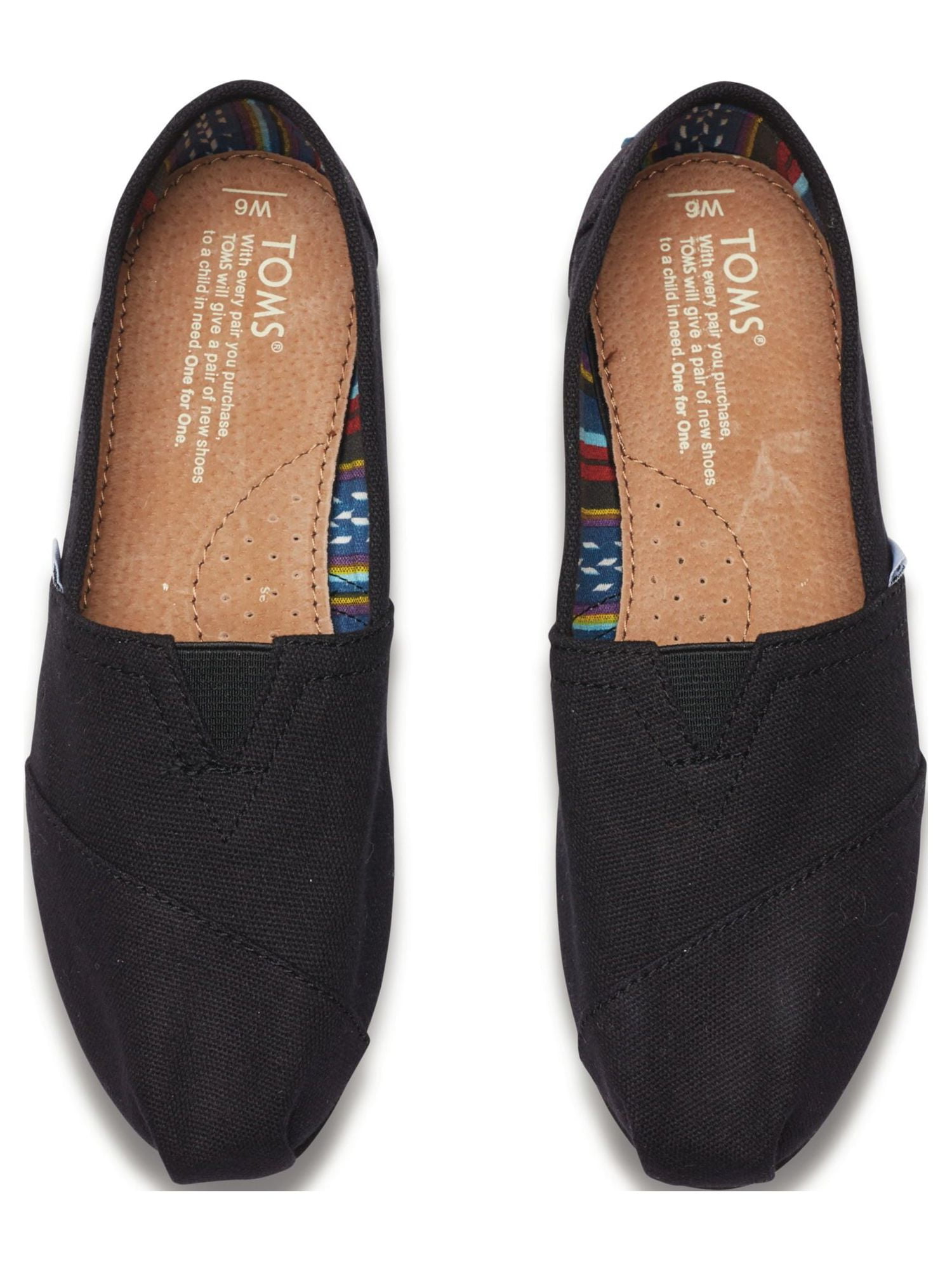 Toms black clearance canvas women's classics
