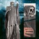 thumbnail image 2 of 35" Outdoor Hanging Ghosts Creepy Gown Poseable Skull Ghosts for Window Door Hanger Halloween Decorations, 2 of 5