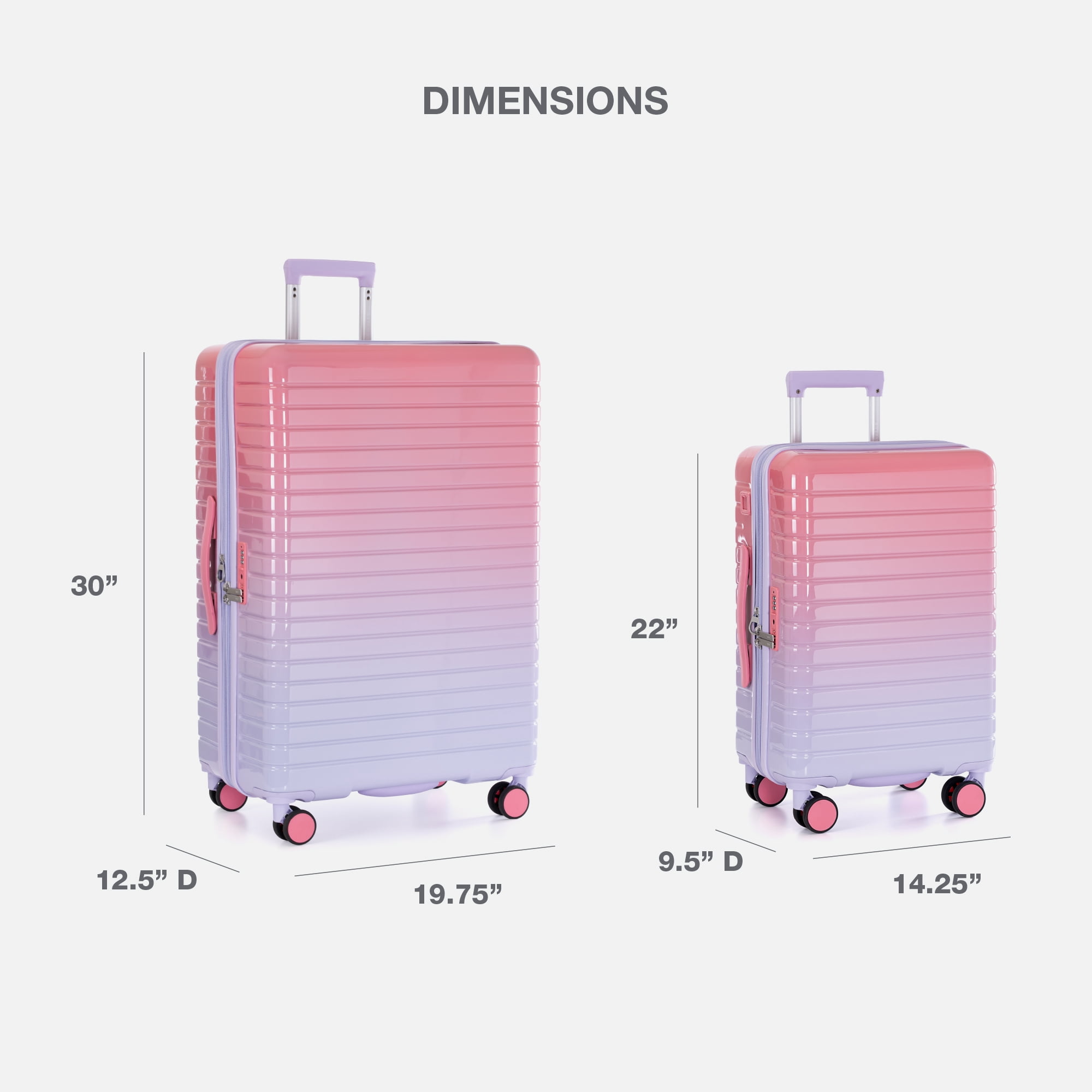 U.S. Traveler Citrine Hardside Spinner Luggage, Ombre, 30" Checked Large