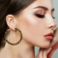 thumbnail image 1 of Fiudx Joyería Moda Personalidad de La Moda Aleación Diamante Pendientes Simples Pendientes de Moda, 1 of 6