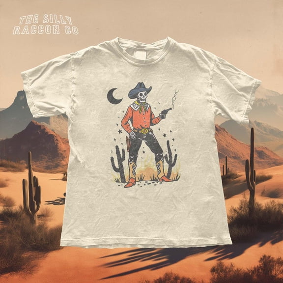 NODB Vintage Western Tee, Retro Cowskeleton Shirt, Southwestern Graphic T-Shirt For Men Women, Whimsigoth Desert Tee, Funny Alt Country Gift SAND Unisex S-5XL Hot Trending Shirt