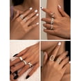 thumbnail image 3 of 12 PCS Stackable Gold Rings for Women Adjustable Open Chunky Rings,14K Gold Plated Twisted Round Signet Rings,Silver, 3 of 7