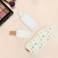 thumbnail image 4 of Unique Bargains 1 Pc Simple Floral Style Drawstring Makeup Bag for Vacation Blue Polyester, 4 of 6