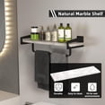 iuhbpok Marble Bathroom Shelf with Towel Bar 16" Metal Floating Shelf ...