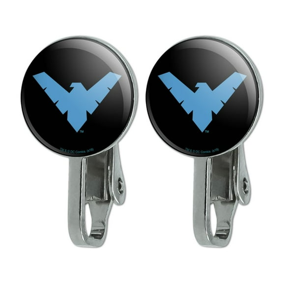 Batman Nightwing Logo Novelty Clip-On Stud Earrings