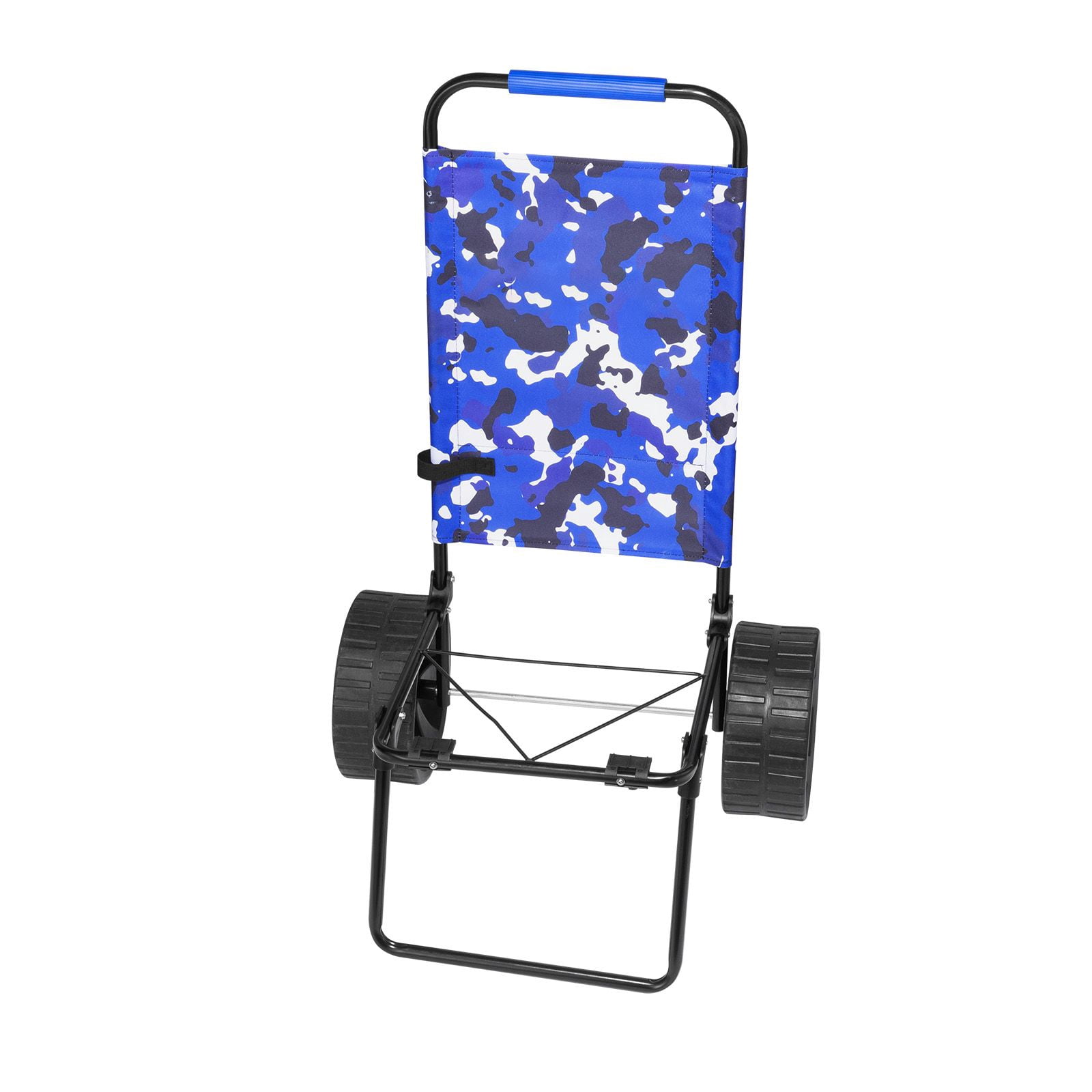 Beach Dolly with Big Wheels for Sand, 15.4" x 15.7" Cargo Deck, w/ 10" PE Solid Wheels, 69LBS Loading Capacity Folding Sand Cart, Heavy Duty Cart for Picnic, Camping, Fishing, Beach, Gardening