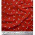 thumbnail image 1 of Soimoi Tissu en Poly Georgette Rouge Imprimé Crevettes de Mer Océan 1 Yard 42 Pouces de Large, 1 of 1