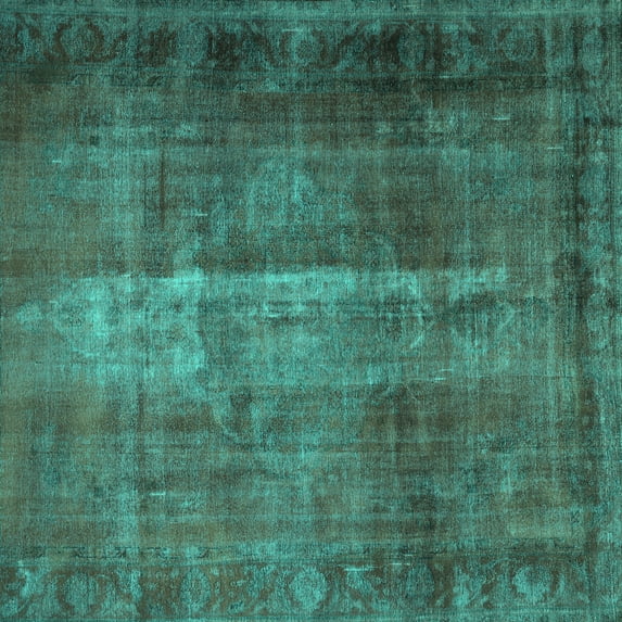 Ahgly Company Indoor Square Persian Turquoise Blue Traditional Area Rugs, 4' Square