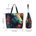 thumbnail image 5 of Honeii Colorful Flower Goat Print Tote Bag for Women, Foldable Tote Bag Large Shoulder Bag Top Handle Handbag for Travel, Work, 5 of 8