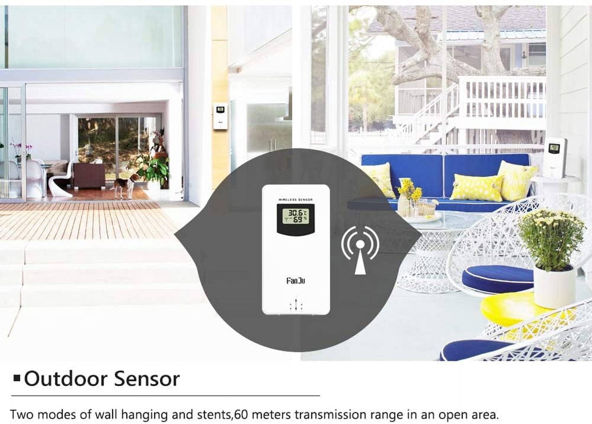 Weather Station With Outdoor Sensor, Thermometer, Hygrometer, Indoor And Outdoor Radio Weather Station °C/°F, Date, Weekend, Moon Phases