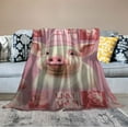 thumbnail image 2 of Nawypu Cute Pig Blanket for Girl Boy I Just Really Like Pigs Throw Blanket Pig Stuff Super Soft Cozy Plush Fuzzy Pink Pig Flannel Blankets for Couch Sofa Bed Gifts for Baby Kids Adult, 2 of 6