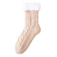 thumbnail image 3 of Fabrcox Womens Fuzzy House Slipper Socks, Thick Plush Brushed Edge, Non Skid Grips Fluffy Winter Indoor Socks, Warm Loungewear Socks for Sleeping at Home (Khaki), 3 of 4