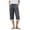 Navy, variant on Capri Pants for Women Plus Size Elastic Waist Striped Pants Versatile Linen Pants Travel Clothes with Pockets