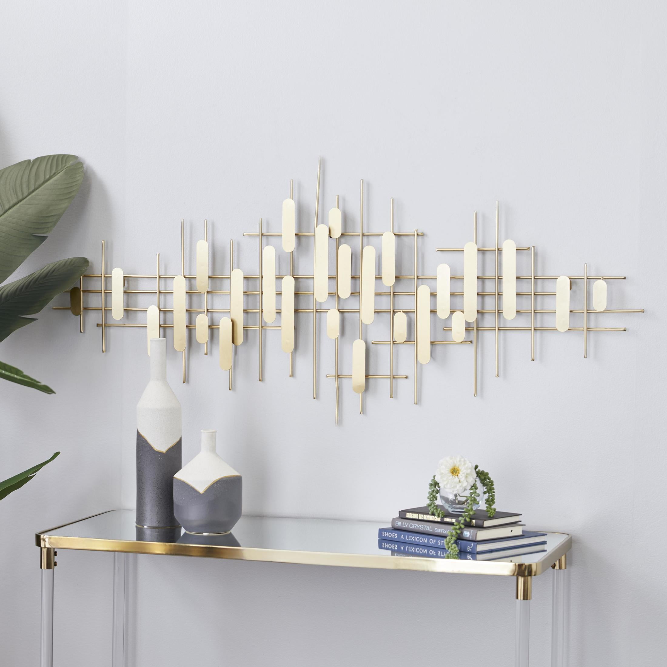 CosmoLiving by Cosmopolitan Gold Metal Geometric Layered Geometric Wall Decor