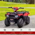 thumbnail image 4 of Aosom 12V Kids ATV 4 Wheeler Quad w/ Music LED Lights Treaded Tires, Red, 4 of 10
