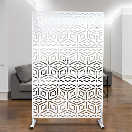 Outdoor & Indoor Privacy Screen Metal Privacy Screen 76" H×48" W, Freestanding Decorative Privacy Screen for Deck Balcony Patio, Privacy Fence Panels for Outside Lawn Garden