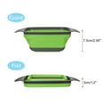 thumbnail image 3 of Unique Bargains Collapsible Colander Set, 2 Pcs Silicone Square Foldable Strainer for Pasta, Vegetables, Fruits - Green Small, 3 of 5