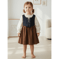 thumbnail image 3 of BemeyourBBs Toddler Baby Girl Renaissance Dress Outfit Kids Little Girl Spring Fall Dress with Vest 2 Pcs Clothes Set A Line Long Sleeve Dress, 3 of 9