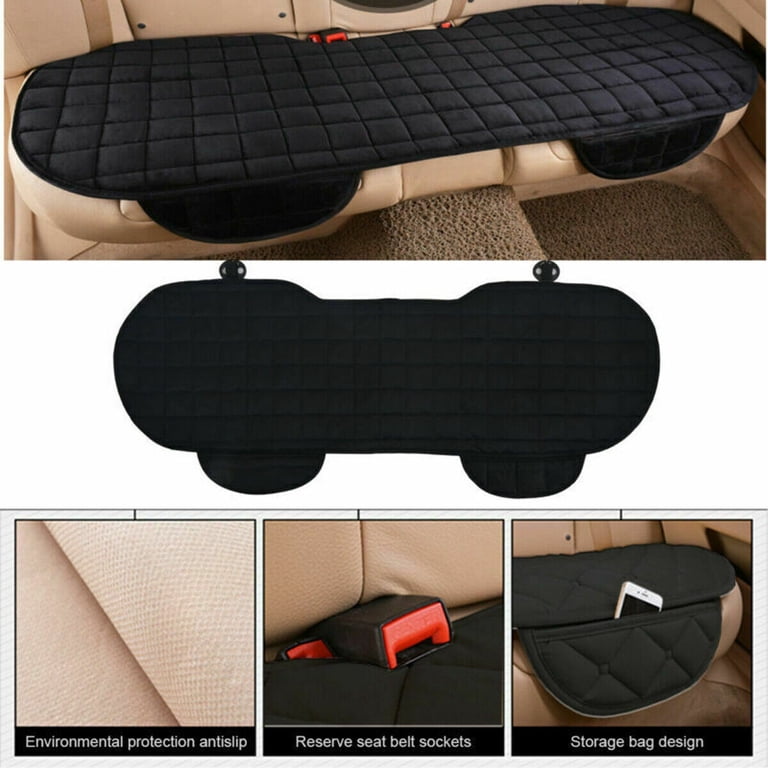 XUKEY Rear Seat Cushion Cover, Black Plush photo 2
