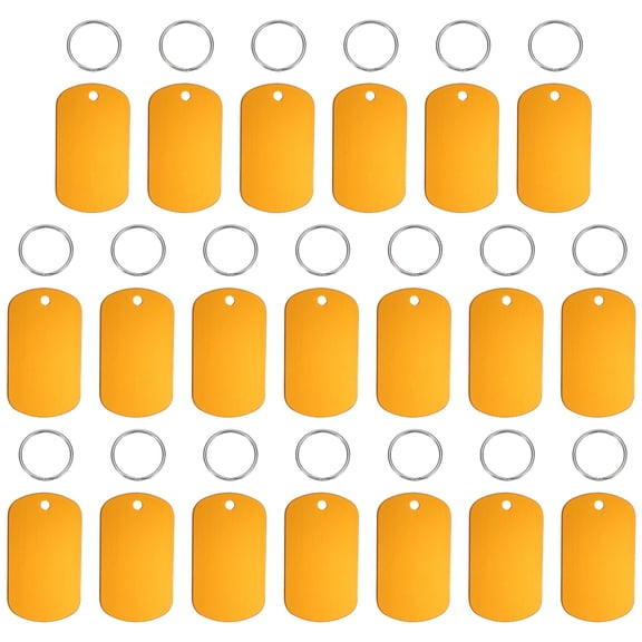 Pet ID Tags, Personalized Dog Cat Tag Aluminum Rectangle Engraved Blank with Key Ring 50x29mm Red 20Pcs