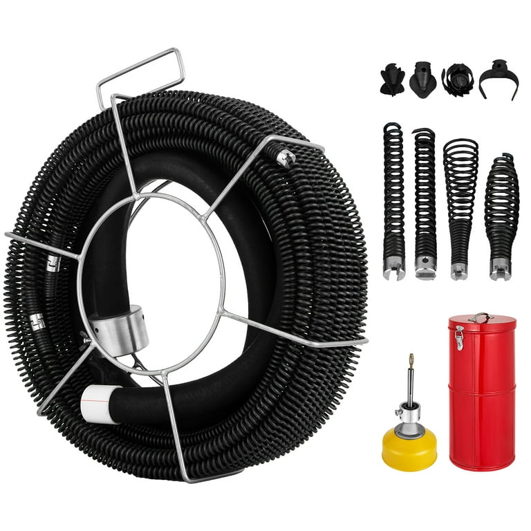BENTISM Drain Cleaner Machine 25ft 1/4 in, Autofeed Drain Cleaning Machine, Drain  Auger Drum Plumbing Drain Snake Clog Remover Drill 