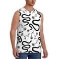 thumbnail image 2 of Uemuo Hand Drawn Snake Pattern Men's Sleeveless T-Shirt,Muscle Athletic Tank Top, Moisture-wicking Quick-dry Breathable Classic Tee Top for Gym Run Outdoor Sports-Small, 2 of 8
