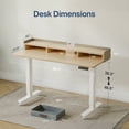 thumbnail image 3 of INNOVAR Standing Desk with 2 Storage Drawers, 55 inch Height Adjustable Mobile Stand up and Down Desk,Electric Sit-Stand Large Work Desk with 4 Wheels Rising Computer Table for Office Home,Nature, 3 of 13