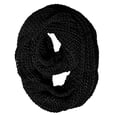 thumbnail image 1 of Peach Couture Hand Made Thick Ribbed Chunky Knit Infinity loop Scarves Ebony, 1 of 1