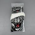 thumbnail image 2 of Safari Duvet Cover Set, Illustration of Charismatic Tiger Territorial Predator Power with Patterns, Bedding Set with Shams and Fitted Sheet, 3 Sizes, by Ambesonne, 2 of 3
