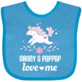 thumbnail image 3 of Inktastic Nanny and Poppop Love Me Unicorn Girls Baby Bib, 3 of 4