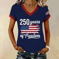 thumbnail image 2 of MEICHEN Usa 250th Anniversary Graphic Tee for Women Print V Neck T Shirt Casual Soft Short Sleeve Patriotic Top, 2 of 6