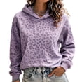 thumbnail image 2 of Hearthz Leopard Print Oversized Hoodies for Women Oversized Y2k Trendy Fall Womens Pullover Sweatshirt Long Sleeve Drop Shoulder Hooded Womens Oversized Sweatshirt, 2 of 5